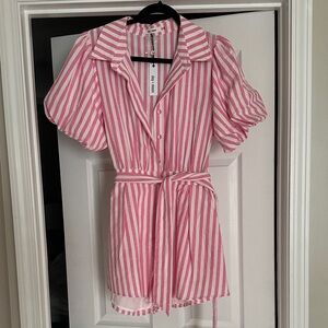 Elegant Pink Striped Jumpsuit